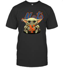 Baby Yoda Hugs Loves The New York Mets Baseball Mens T-Shirt Mens T-Shirt - VeigarTee