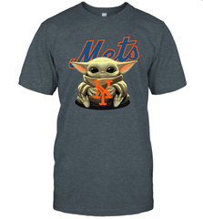 Baby Yoda Hugs Loves The New York Mets Baseball Mens T-Shirt Mens T-Shirt - VeigarTee