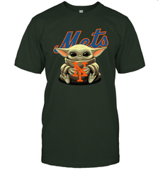 Baby Yoda Hugs Loves The New York Mets Baseball Mens T-Shirt Mens T-Shirt - VeigarTee