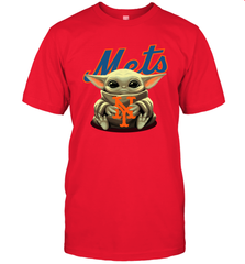 Baby Yoda Hugs Loves The New York Mets Baseball Mens T-Shirt Mens T-Shirt - VeigarTee