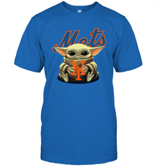 Baby Yoda Hugs Loves The New York Mets Baseball Mens T-Shirt Mens T-Shirt - VeigarTee