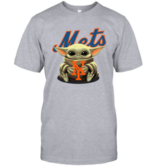 Baby Yoda Hugs Loves The New York Mets Baseball Mens T-Shirt Mens T-Shirt - VeigarTee