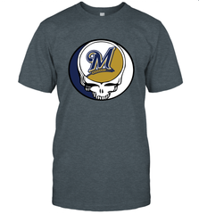 Milwaukee Brewers Grateful Dead Steal Your Face Baseball Mens T-Shirt Mens T-Shirt - VeigarTee