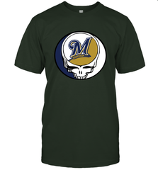 Milwaukee Brewers Grateful Dead Steal Your Face Baseball Mens T-Shirt Mens T-Shirt - VeigarTee