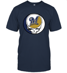 Milwaukee Brewers Grateful Dead Steal Your Face Baseball Mens T-Shirt Mens T-Shirt - VeigarTee