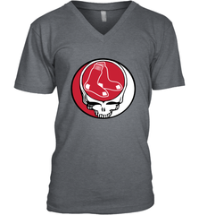 Boston Red Sox Grateful Dead Steal Your Face Baseball Mens V-Neck T-Shirt Mens V-Neck T-Shirt - VeigarTee