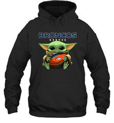 Baby Yoda Loves The Denver Broncos Star Wars Baby Yoda Hugs Broncos NFL Adult Hoodie Sweatshirt Adult Hoodie Sweatshirt - VeigarTee