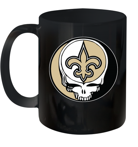New Orleans Saints Grateful Dead Steal Your Face NFL Football Ceramic Mug 11oz Ceramic Mug 11oz / Black / 11oz Ceramic Mug 11oz - VeigarTee