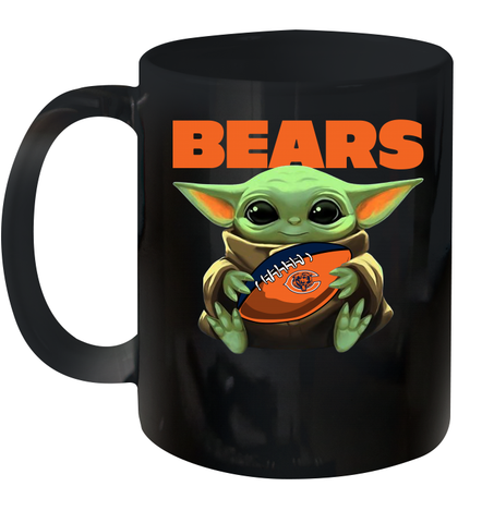 Baby Yoda Loves The Chicago Bears Star Wars Baby Yoda Hugs Bears NFL Ceramic Mug 11oz Ceramic Mug 11oz / Black / 11oz Ceramic Mug 11oz - VeigarTee
