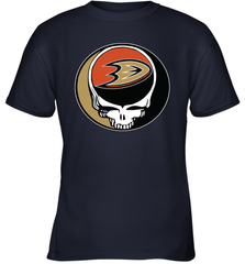 Anaheim Ducks Grateful Dead Steal Your Face Hockey NHL Youth T-Shirt Youth T-Shirt - VeigarTee