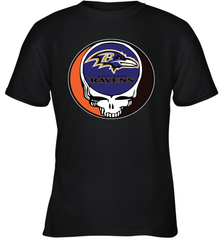 Baltimore Ravens Grateful Dead Steal Your Face NFL Football Youth T-Shirt Youth T-Shirt - VeigarTee
