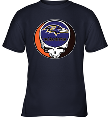 Baltimore Ravens Grateful Dead Steal Your Face NFL Football Youth T-Shirt Youth T-Shirt - VeigarTee
