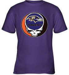 Baltimore Ravens Grateful Dead Steal Your Face NFL Football Youth T-Shirt Youth T-Shirt - VeigarTee