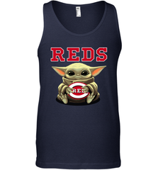 Baby Yoda Hugs Loves The Cincinnati Reds Baseball Mens Tank Top Mens Tank Top - VeigarTee