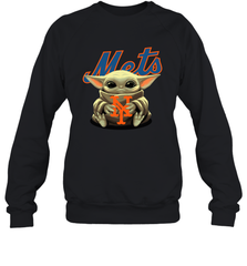 Baby Yoda Hugs Loves The New York Mets Baseball Adult Sweatshirt Adult Sweatshirt - VeigarTee