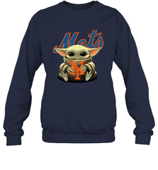 Baby Yoda Hugs Loves The New York Mets Baseball Adult Sweatshirt Adult Sweatshirt - VeigarTee