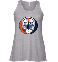 Edmonton Oilers Grateful Dead Steal Your Face Hockey NHL Womens Racerback Tank Top