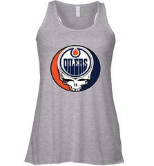 Edmonton Oilers Grateful Dead Steal Your Face Hockey NHL Womens Racerback Tank Top Womens Racerback Tank Top - VeigarTee