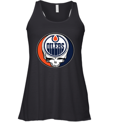 Edmonton Oilers Grateful Dead Steal Your Face Hockey NHL Womens Racerback Tank Top
