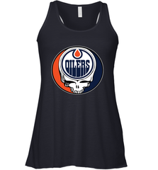 Edmonton Oilers Grateful Dead Steal Your Face Hockey NHL Womens Racerback Tank Top Womens Racerback Tank Top - VeigarTee