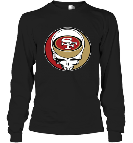 San Francisco 49ers Grateful Dead Steal Your Face NFL Football Adult Long Sleeve T-Shirt Adult Long Sleeve T-Shirt / Black / S Adult Long Sleeve T-Shirt - VeigarTee