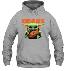 Baby Yoda Loves The Chicago Bears Star Wars Baby Yoda Hugs Bears NFL Adult Hoodie Sweatshirt Adult Hoodie Sweatshirt - VeigarTee