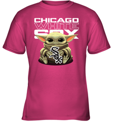 Baby Yoda Hugs Loves The Chicago White Sox Baseball Youth T-Shirt Youth T-Shirt - VeigarTee