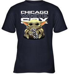 Baby Yoda Hugs Loves The Chicago White Sox Baseball Youth T-Shirt Youth T-Shirt - VeigarTee