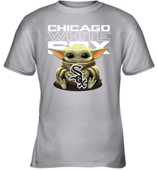 Baby Yoda Hugs Loves The Chicago White Sox Baseball Youth T-Shirt Youth T-Shirt - VeigarTee