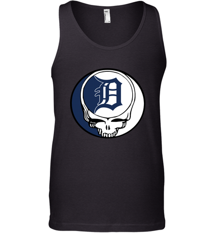 Detroit Tigers Grateful Dead Steal Your Face Baseball Mens Tank Top Mens Tank Top / Black / XS Mens Tank Top - VeigarTee