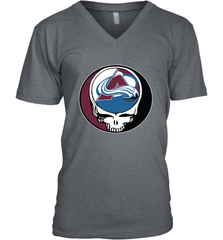 Colorado Avalanche Grateful Dead Steal Your Face Hockey NHL Mens V-Neck T-Shirt Mens V-Neck T-Shirt - VeigarTee