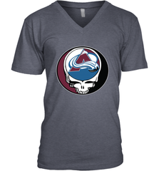 Colorado Avalanche Grateful Dead Steal Your Face Hockey NHL Mens V-Neck T-Shirt Mens V-Neck T-Shirt - VeigarTee