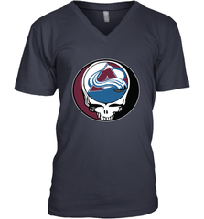 Colorado Avalanche Grateful Dead Steal Your Face Hockey NHL Mens V-Neck T-Shirt Mens V-Neck T-Shirt - VeigarTee