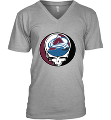 Colorado Avalanche Grateful Dead Steal Your Face Hockey NHL Mens V-Neck T-Shirt Mens V-Neck T-Shirt - VeigarTee