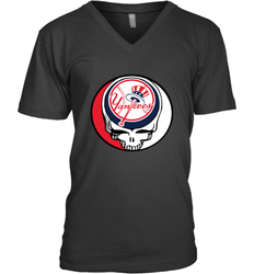 New York Yankees Grateful Dead Steal Your Face Baseball Mens V-Neck T-Shirt