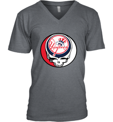 New York Yankees Grateful Dead Steal Your Face Baseball Mens V-Neck T-Shirt Mens V-Neck T-Shirt - VeigarTee