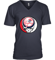 New York Yankees Grateful Dead Steal Your Face Baseball Mens V-Neck T-Shirt Mens V-Neck T-Shirt - VeigarTee