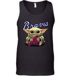 Baby Yoda Hugs Loves The Atlanta Braves Baseball Mens Tank Top