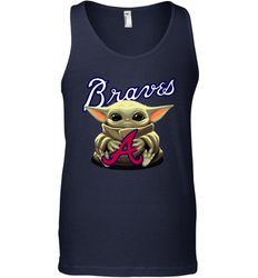 Baby Yoda Hugs Loves The Atlanta Braves Baseball Mens Tank Top