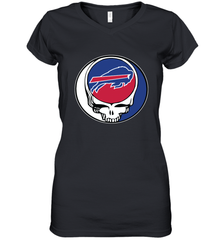 Buffalo Bills Grateful Dead Steal Your Face NFL Football Womens V-Neck T-Shirt Womens V-Neck T-Shirt - VeigarTee