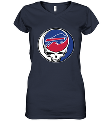 Buffalo Bills Grateful Dead Steal Your Face NFL Football Womens V-Neck T-Shirt Womens V-Neck T-Shirt - VeigarTee