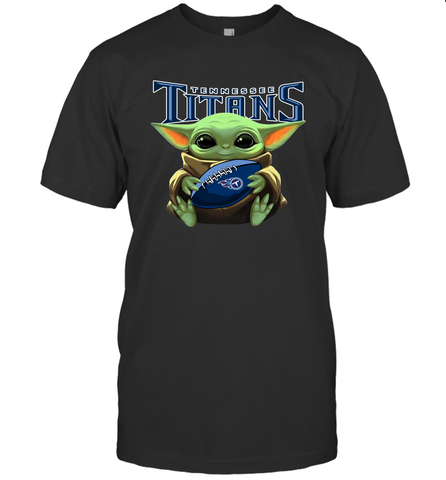 Baby Yoda Loves The Tennessee Titans Star Wars Baby Yoda Hugs Titans NFL Mens T-Shirt
