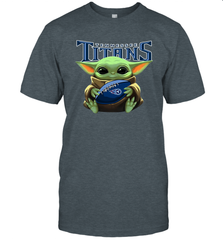 Baby Yoda Loves The Tennessee Titans Star Wars Baby Yoda Hugs Titans NFL Mens T-Shirt Mens T-Shirt - VeigarTee
