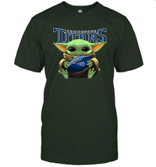 Baby Yoda Loves The Tennessee Titans Star Wars Baby Yoda Hugs Titans NFL Mens T-Shirt Mens T-Shirt - VeigarTee