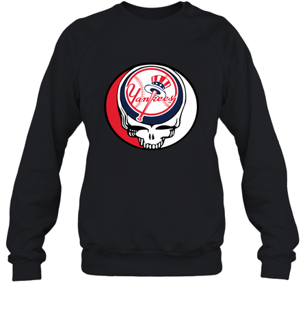 New York Yankees Grateful Dead Steal Your Face Baseball Adult Sweatshirt Adult Sweatshirt / Black / S Adult Sweatshirt - VeigarTee
