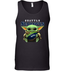 Baby Yoda Loves The Seattle Seahawks Star Wars Baby Yoda Hugs Seahawks NFL Mens Tank Top Mens Tank Top - VeigarTee