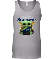 Baby Yoda Loves The Seattle Seahawks Star Wars Baby Yoda Hugs Seahawks NFL Mens Tank Top Mens Tank Top - VeigarTee