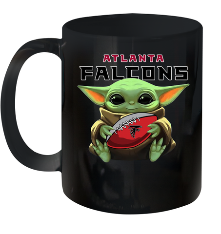 Baby Yoda Loves The Atlanta Falcons Star Wars Baby Yoda Hugs Falcons NFL Ceramic Mug 11oz Ceramic Mug 11oz / Black / 11oz Ceramic Mug 11oz - VeigarTee