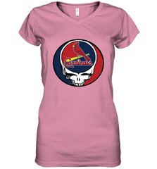 St Louis Cardinals Grateful Dead Steal Your Face Baseball Womens V-Neck T-Shirt Womens V-Neck T-Shirt - VeigarTee