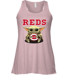 Baby Yoda Hugs Loves The Cincinnati Reds Baseball Womens Racerback Tank Top Womens Racerback Tank Top - VeigarTee